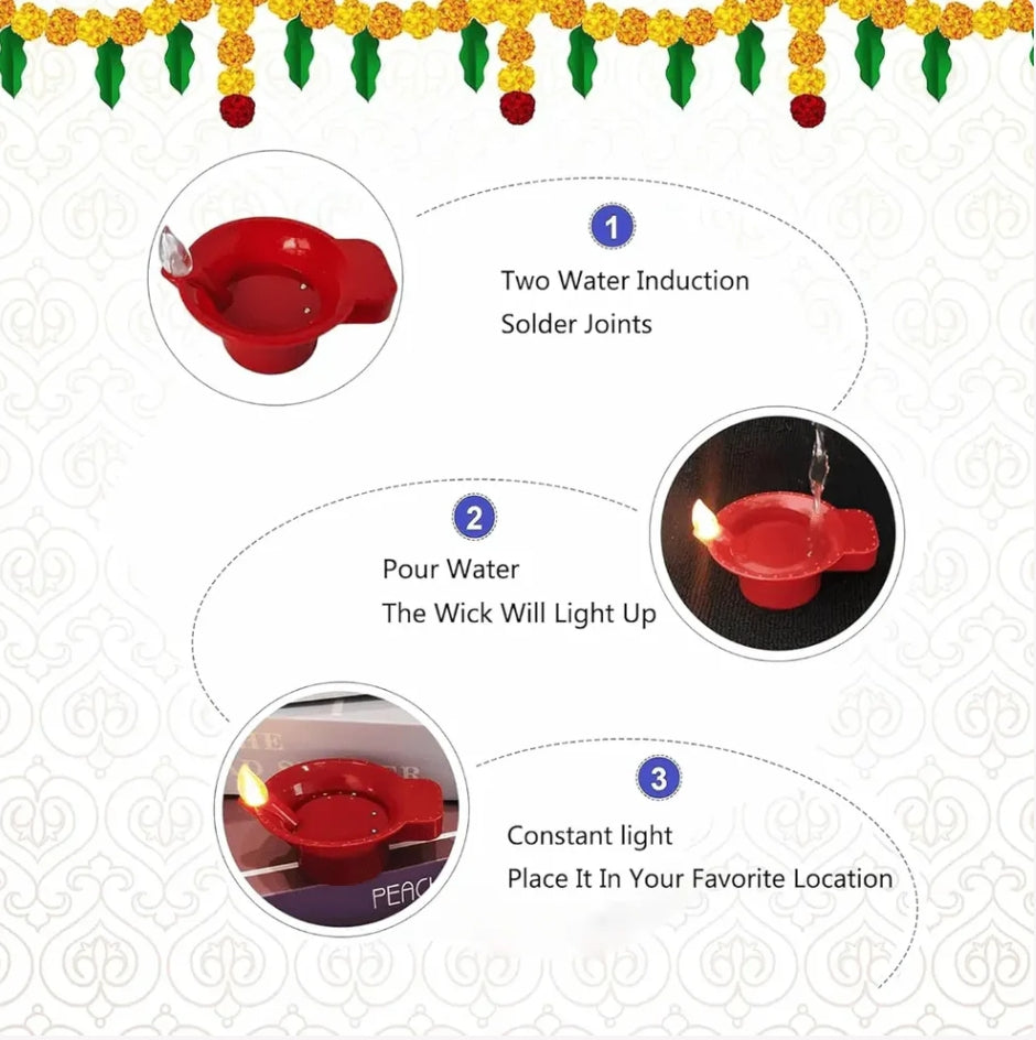LED Light Water Sensor Diyas Plastic with, Ambient Lights, (Pack of 6/12/18/24)