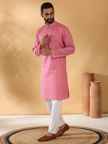 Men's Cotton Solid Kurta Pyajama Set