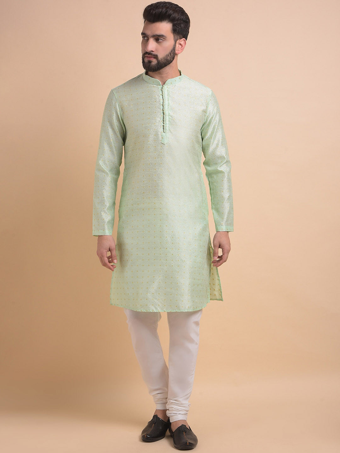 Men's Jacquard Solid Kurta Pyajama Set