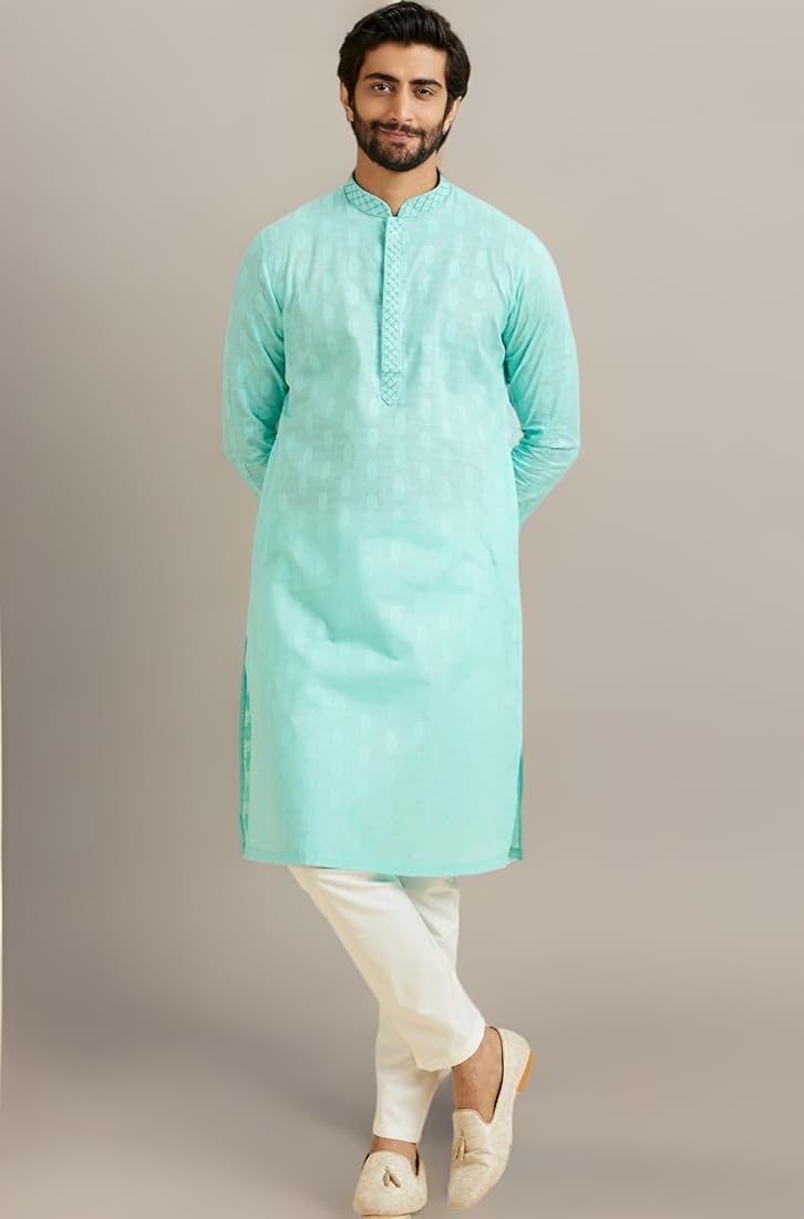 Men's Jacquard Solid Kurta Pyajama Set