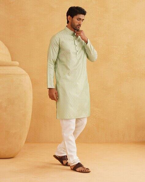 Men's Jacquard Solid Kurta Pyajama Set
