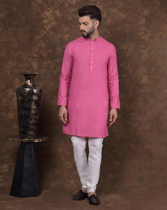 Men's Cotton Solid Kurta Pyajama Set