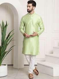 Men's Jacquard Solid Kurta Pyajama Set